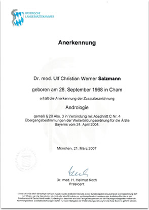 Anerkennung Salzmann Andrologie